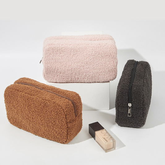 Teddy Plush Bag Cute Storage Bag Travel Portable Makeup Skincare Bag