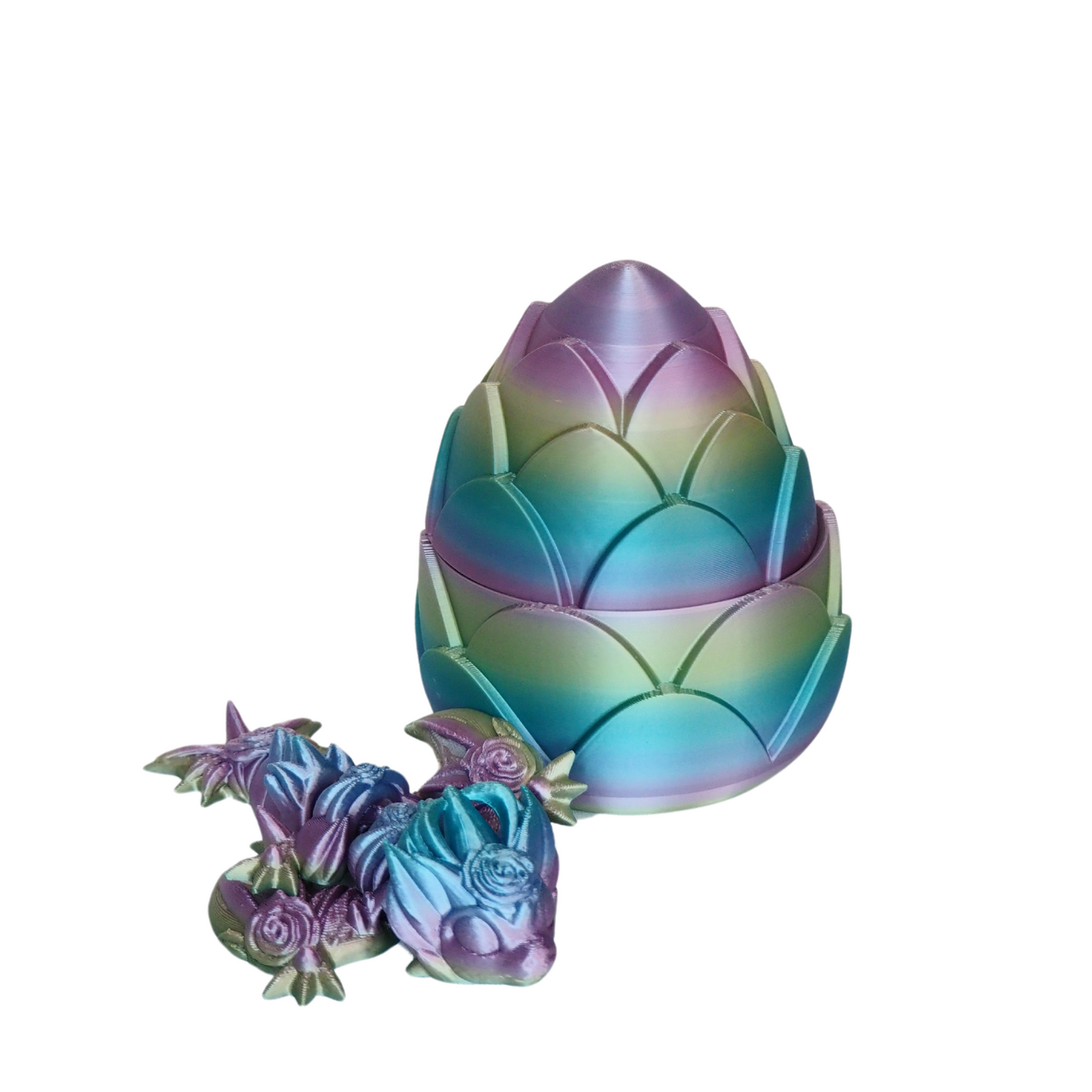3D Printed Dragon Egg Toy, Dragon Eggs with Full Articulated Dragon Inside