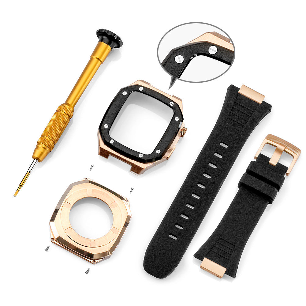 Stainless Steel Protective Watch Case with Silicon Watch Band