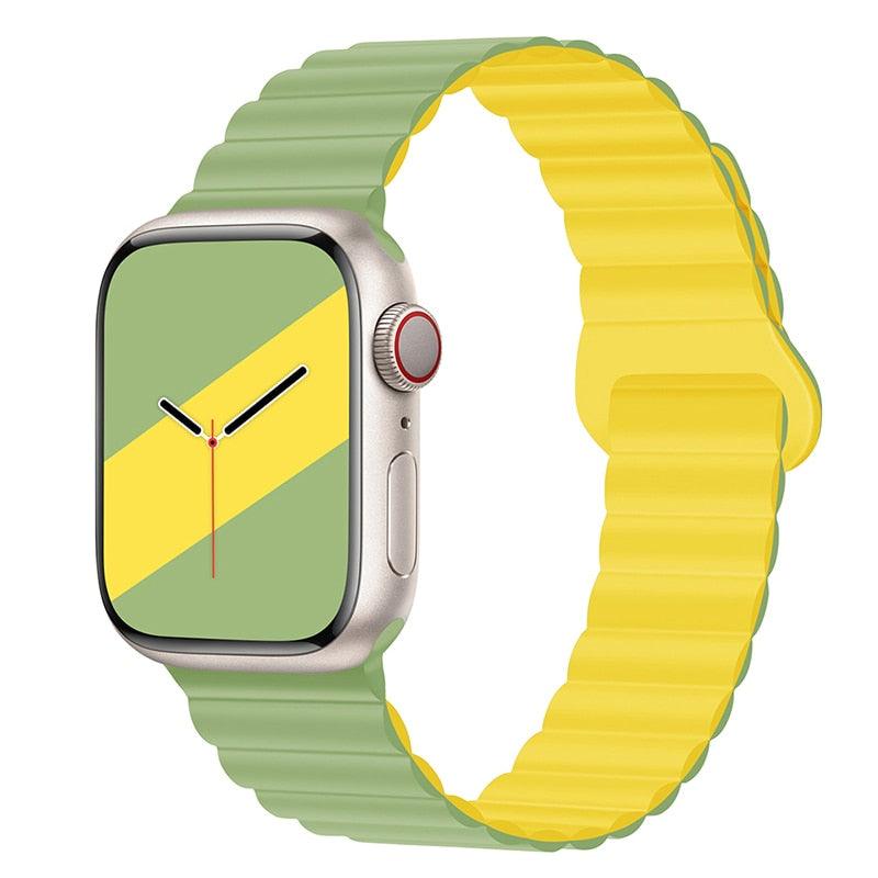 Contrast Color Series Magnetic Buckle Loop Silicon Watch Bands for Apple Watch Ultra Series 1-8 SE - Unique X Moment
