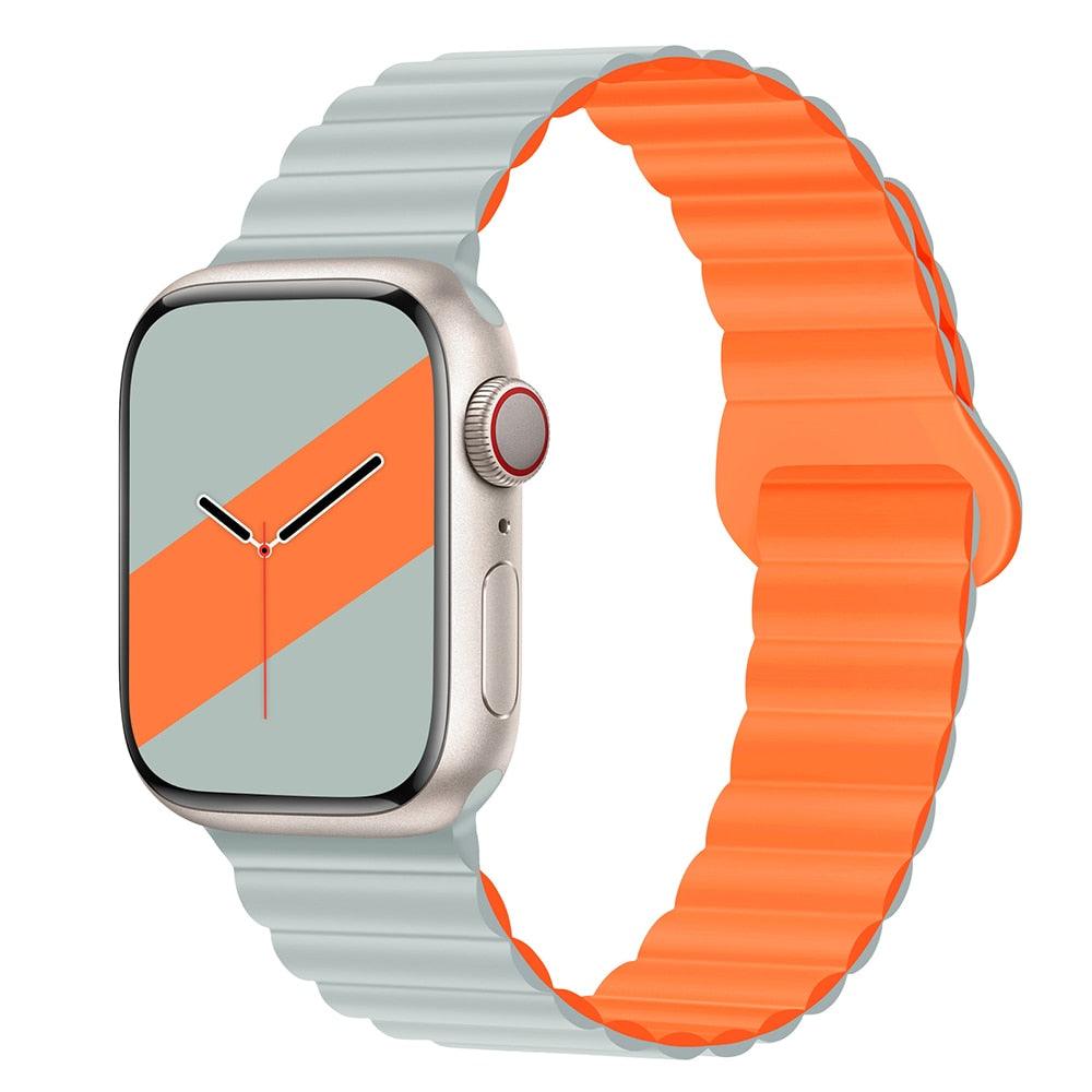 Contrast Color Series Magnetic Buckle Loop Silicon Watch Bands for Apple Watch Ultra Series 1-8 SE - Unique X Moment