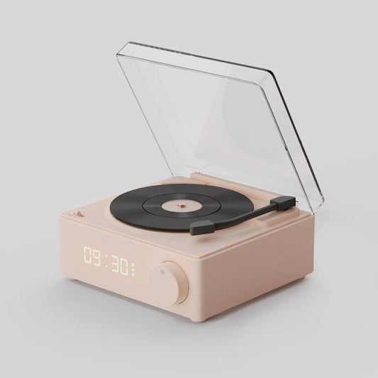 Retro Atomic Vinyl Bluetooth Speaker Mini Stereo with Vintage Wireless Sound and Audio Alarm Clock Speaker - Unique X Moment