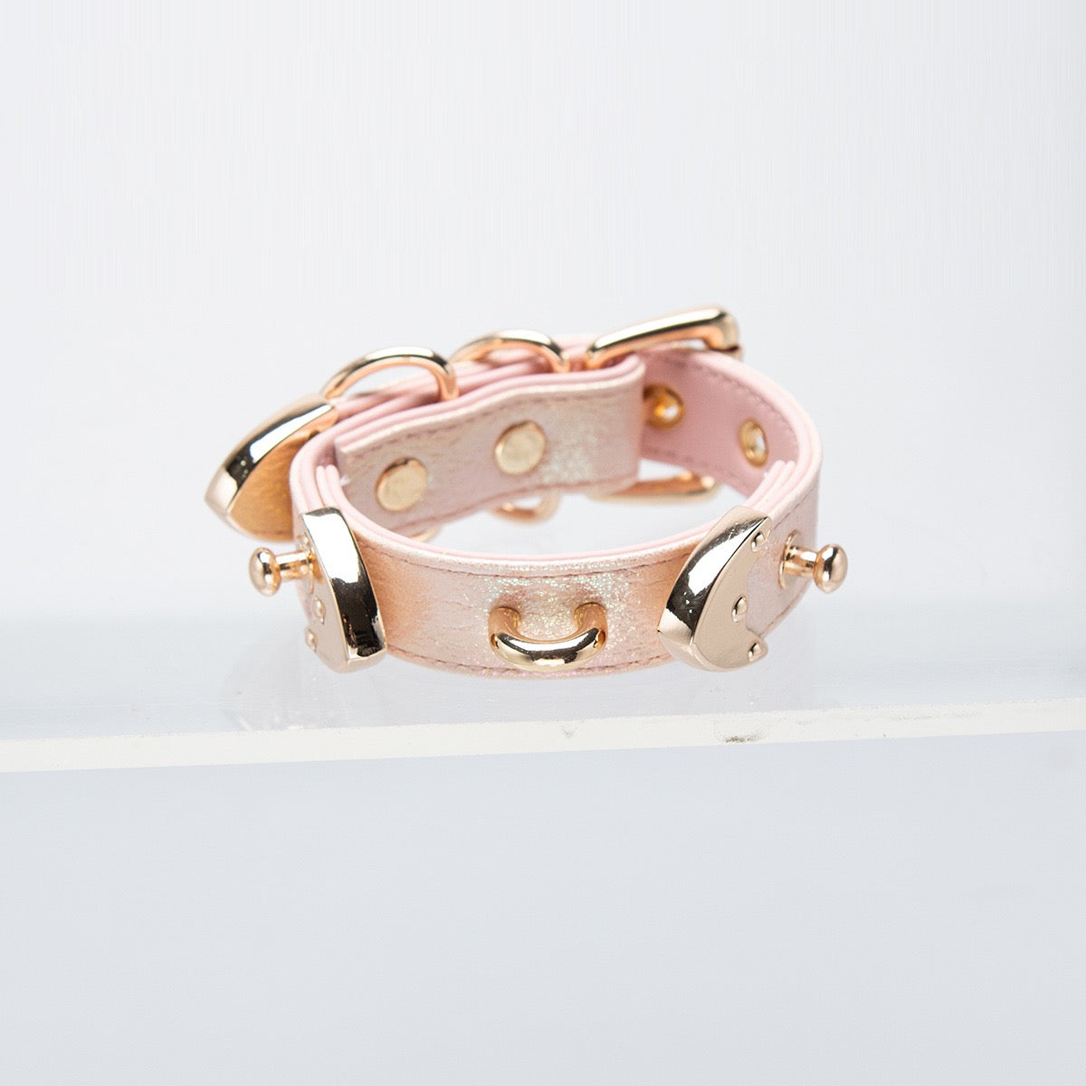 Laser PU Leather Laser Hand Cuffs Bracelet with Connect Chain Hook