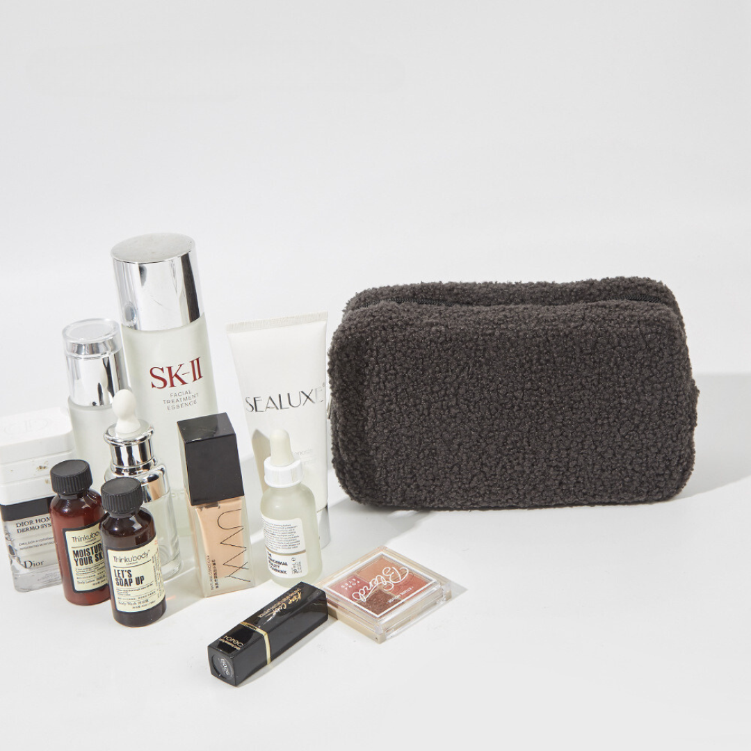 Teddy Plush Bag Cute Storage Bag Travel Portable Makeup Skincare Bag