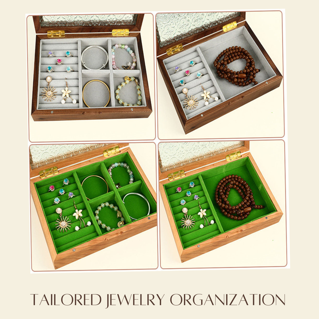 Vintage Wood Jewelry Organizer Box