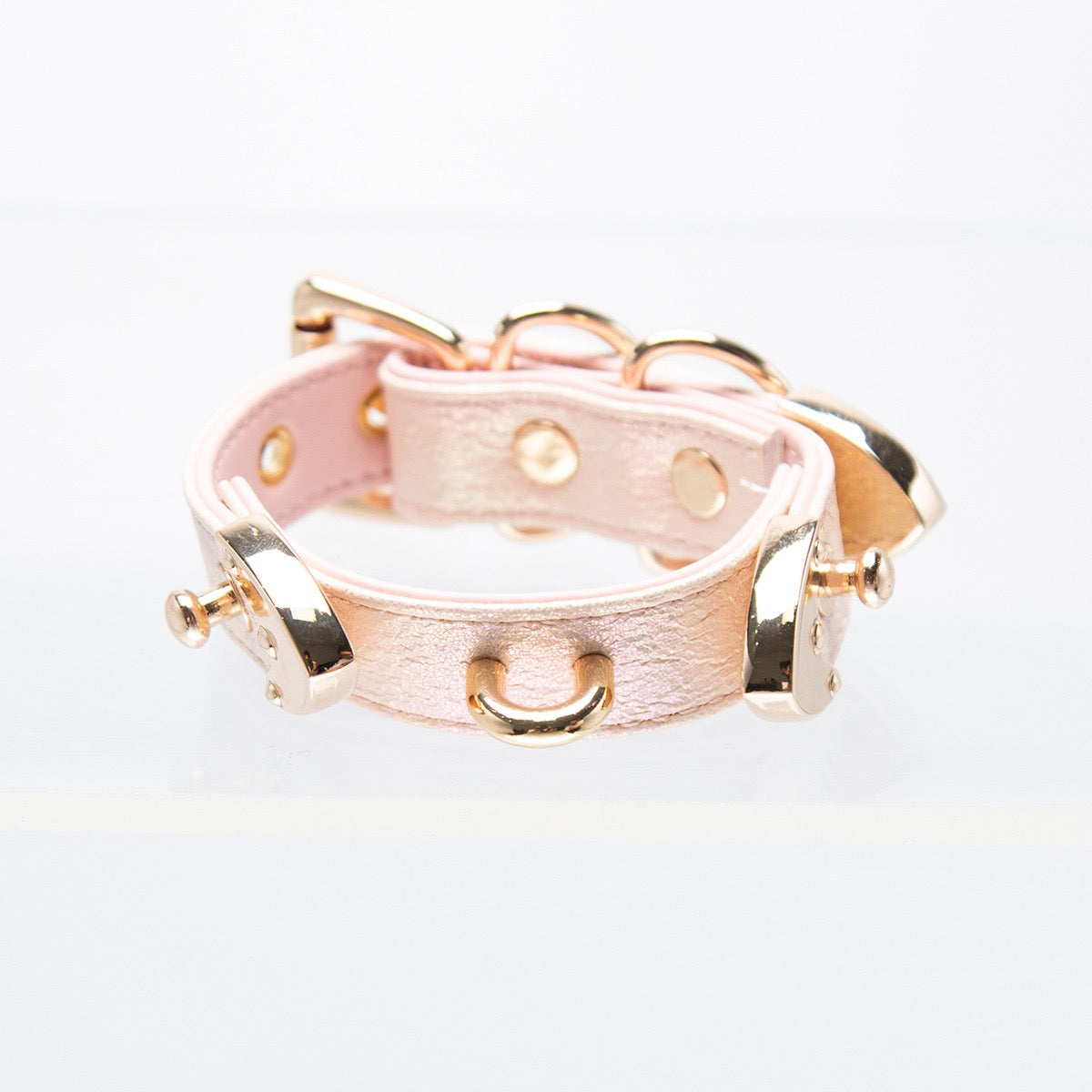 Laser PU Leather Laser Hand Cuffs Bracelet with Connect Chain Hook