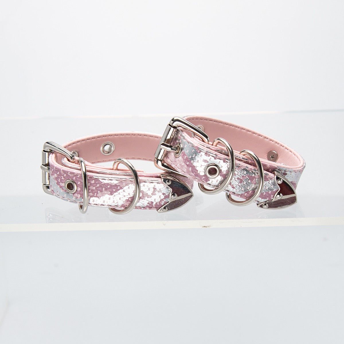 Laser PU Leather Snake Pattern Hand Cuffs Bracelet with Connect Chain Hook